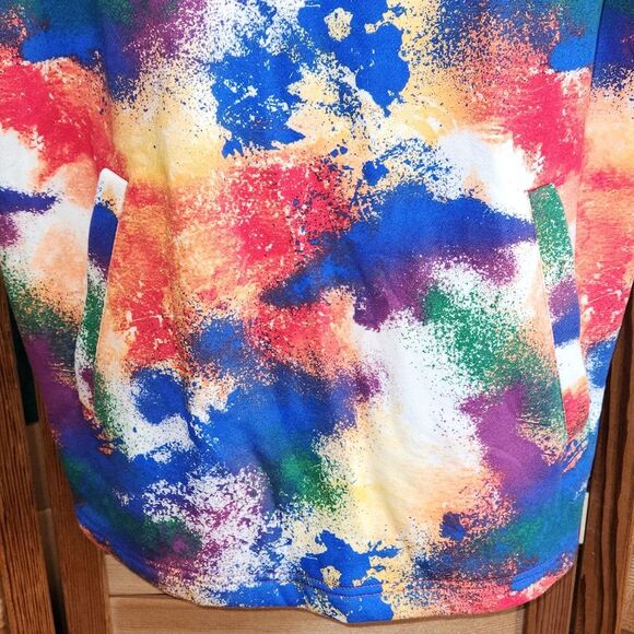 Reebok Multicolored Short Sleeve Pull Over Hoodie Sweatshirt Men Size L Cotton - Picture 9 of 10